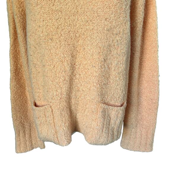 Talbots Shawl Collar Sweater Tangerine Orange Soft Fuzzy Wool Blend Chunky Knit - Picture 13 of 16